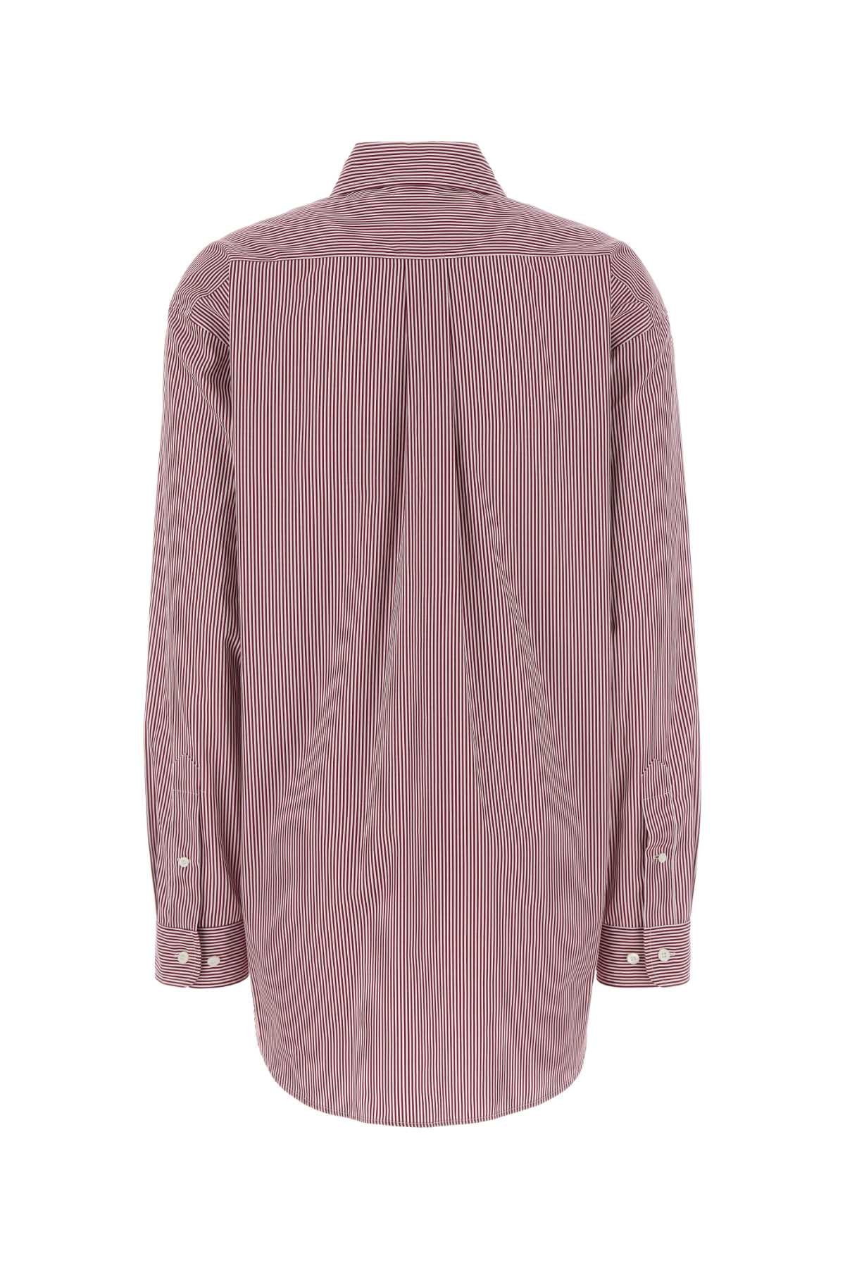 Embroidered Poplin Oversize Shirt Biancorosso Exterior: Cotton Camicie