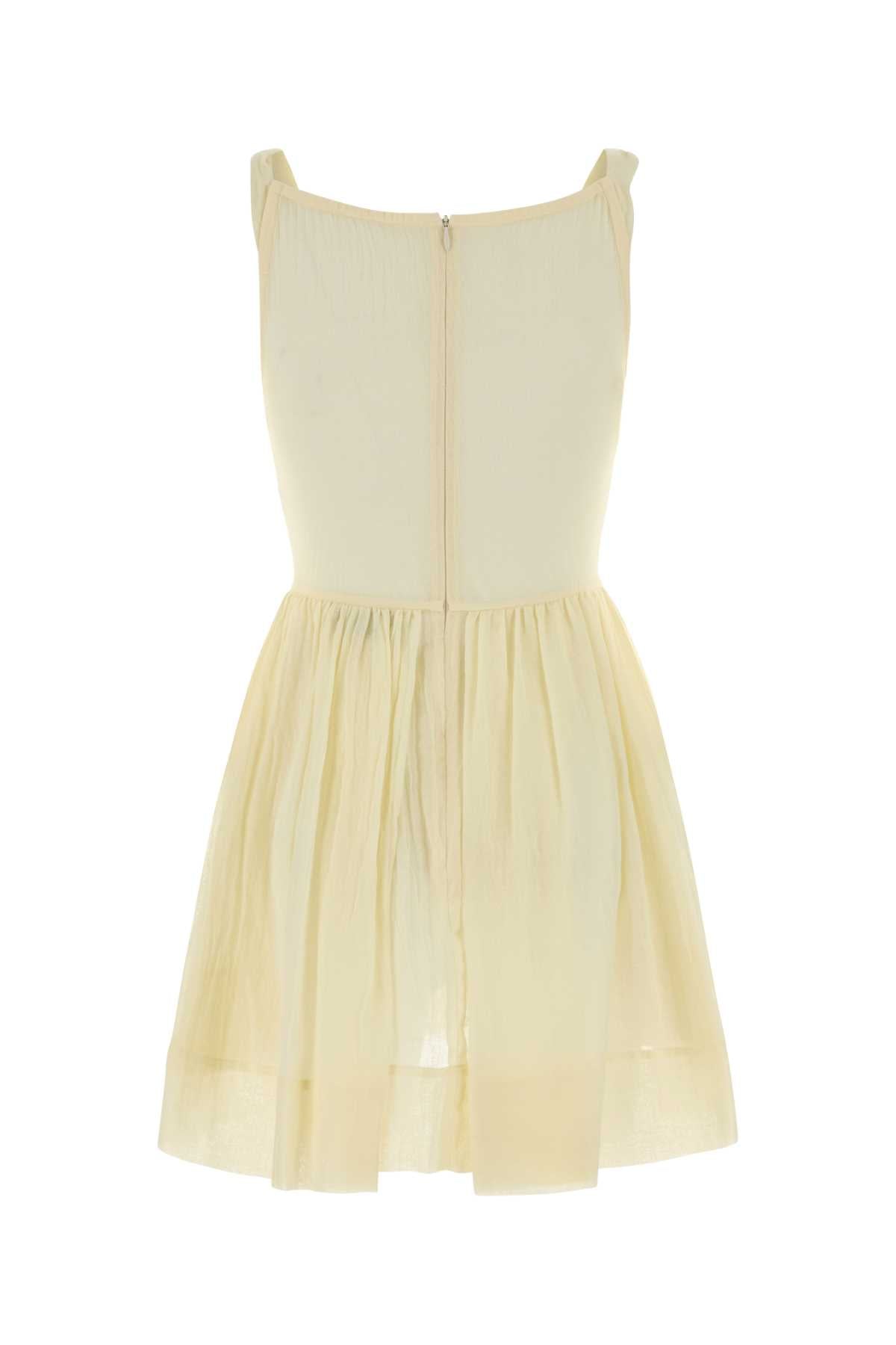 Pastel Yellow Cotton Sunday Mini Dress Milk Exterior: Abiti