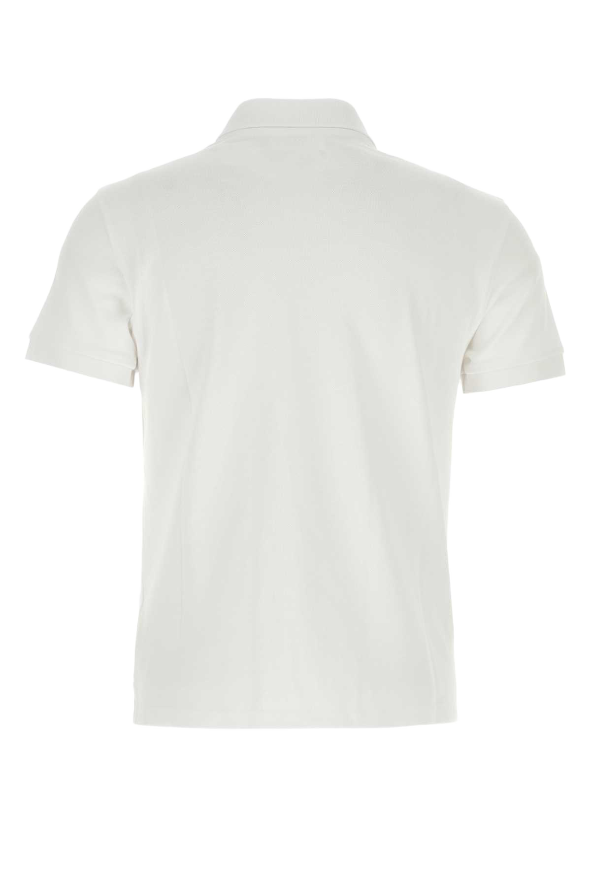 White Piquet Polo Shirt Mat Principale:coton