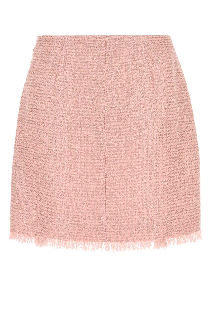Pink Tweed Skirt Rose Gonne