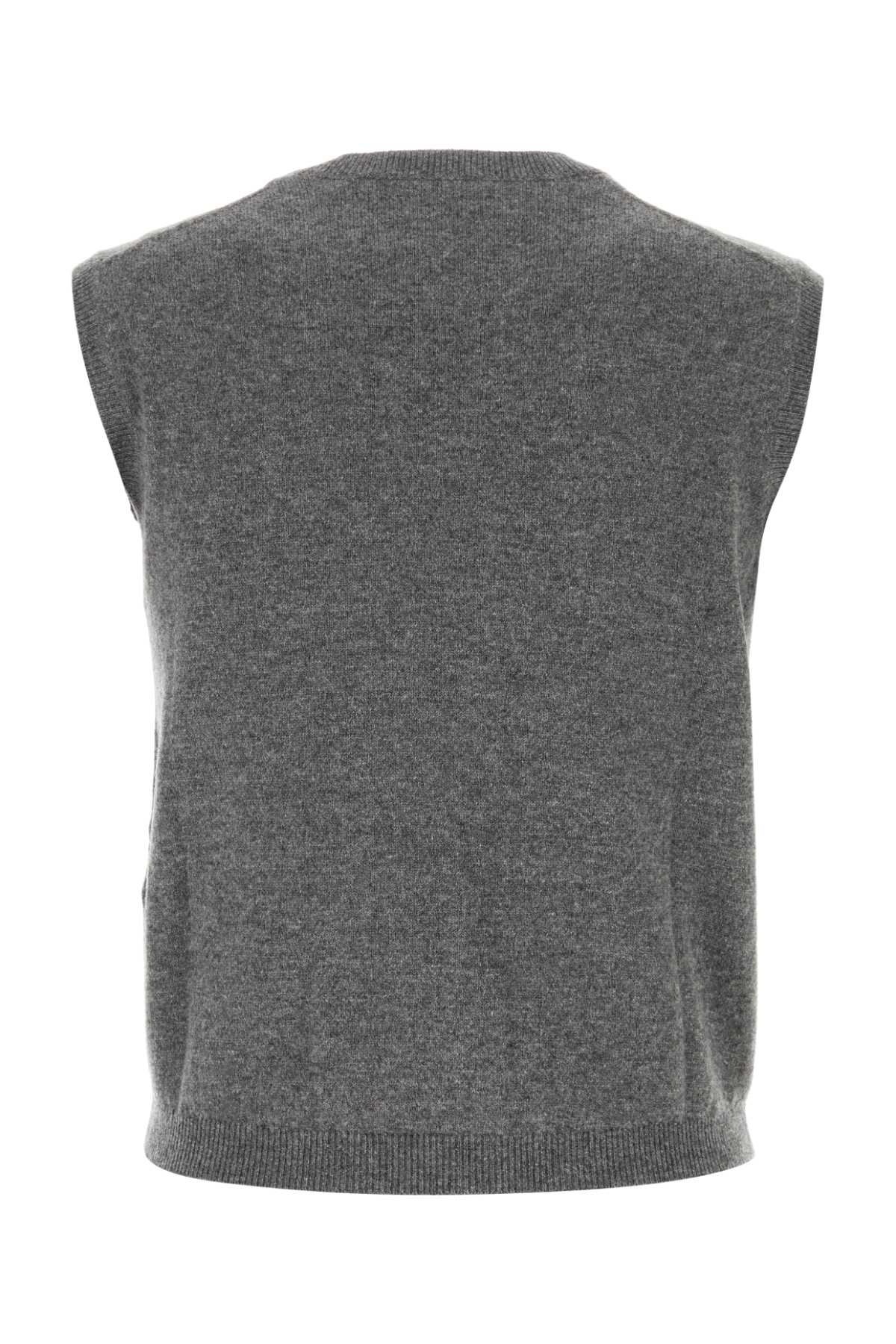 Grey Stretch Cashmere Blend Vest Grigiomelange Ws-pa-ea Maglieria