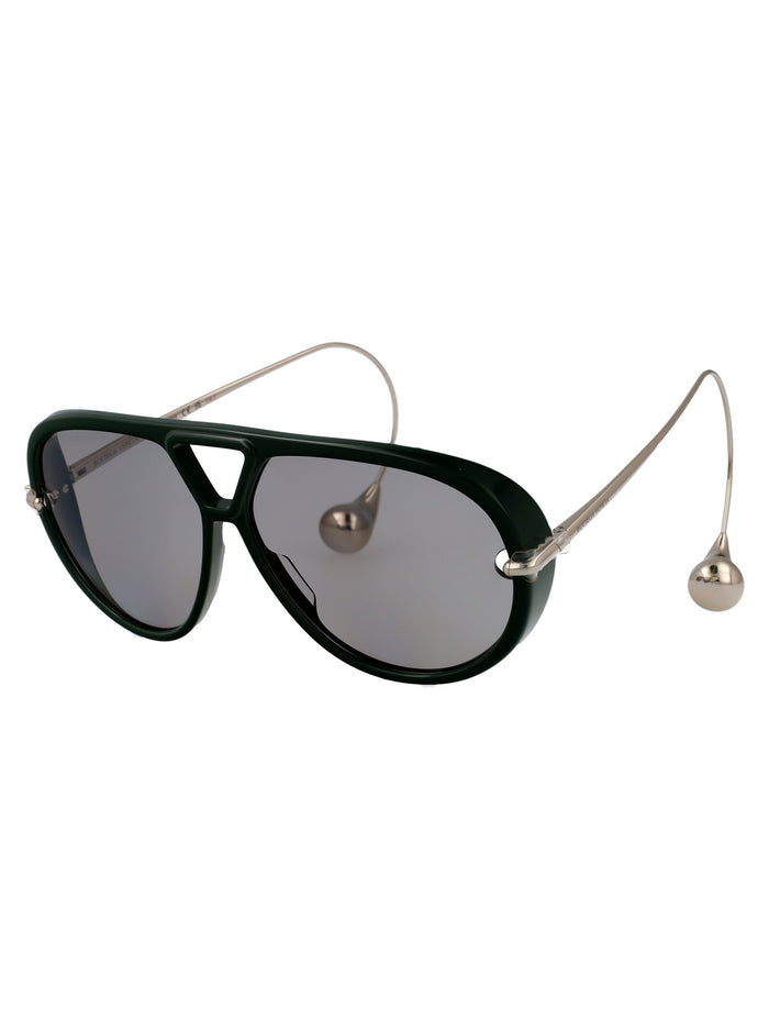 Bv1273s Green-silver-grey Metal Sunglasses