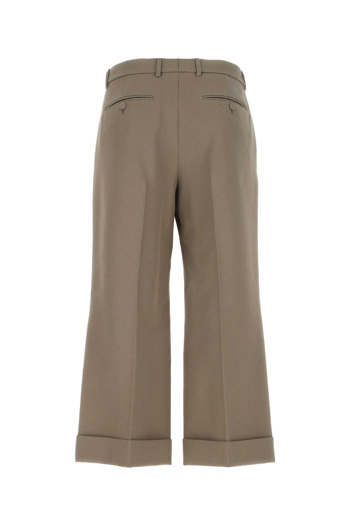 Mud Wool Cropped Cut Pant Brown Exterior: Pantaloni