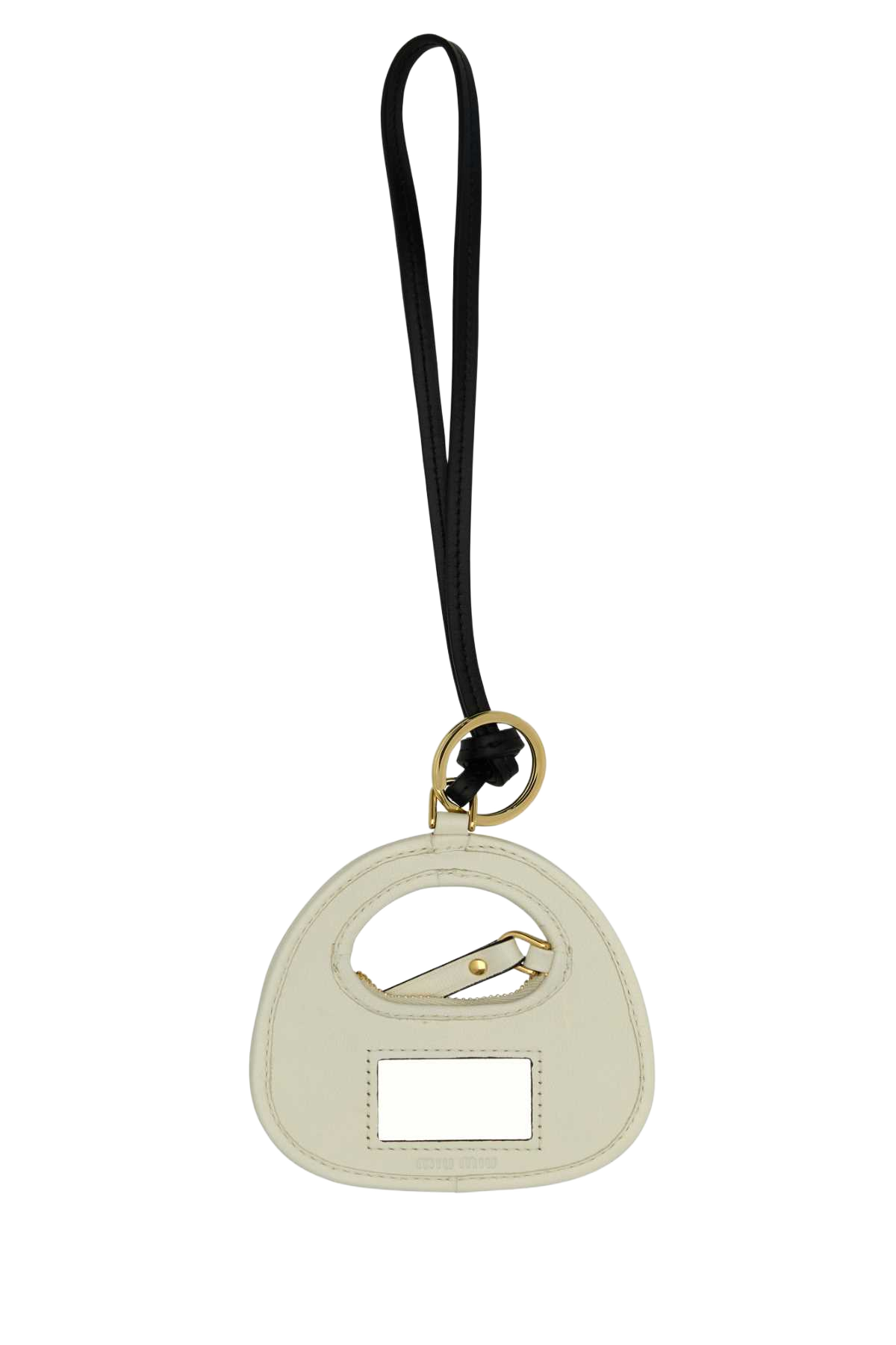 Ivory Leather Keyring Bianco Agnello Portachiavi