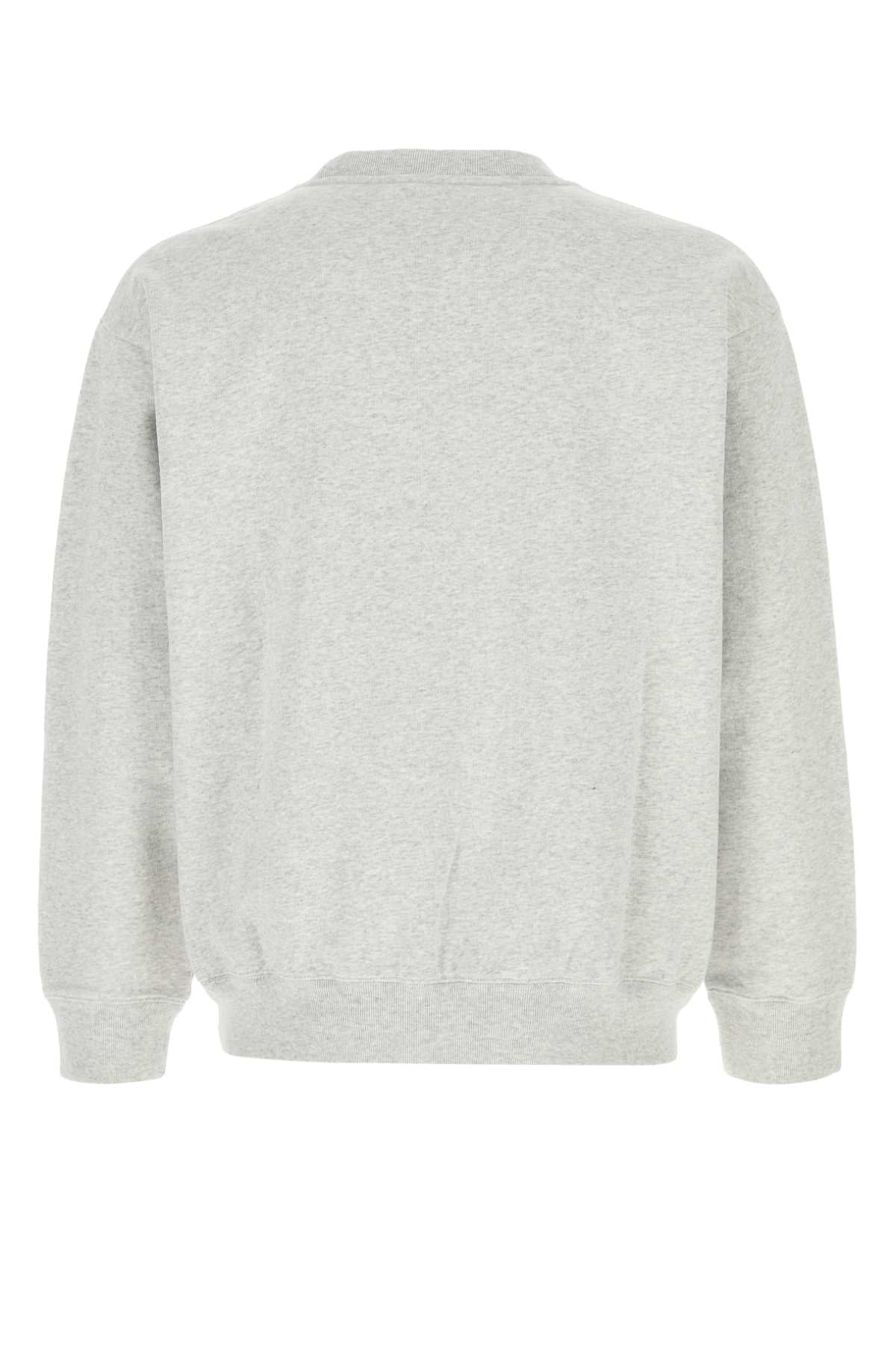 Melange Grey Cotton Sweatshirt Heathergray Exterior: Felpe