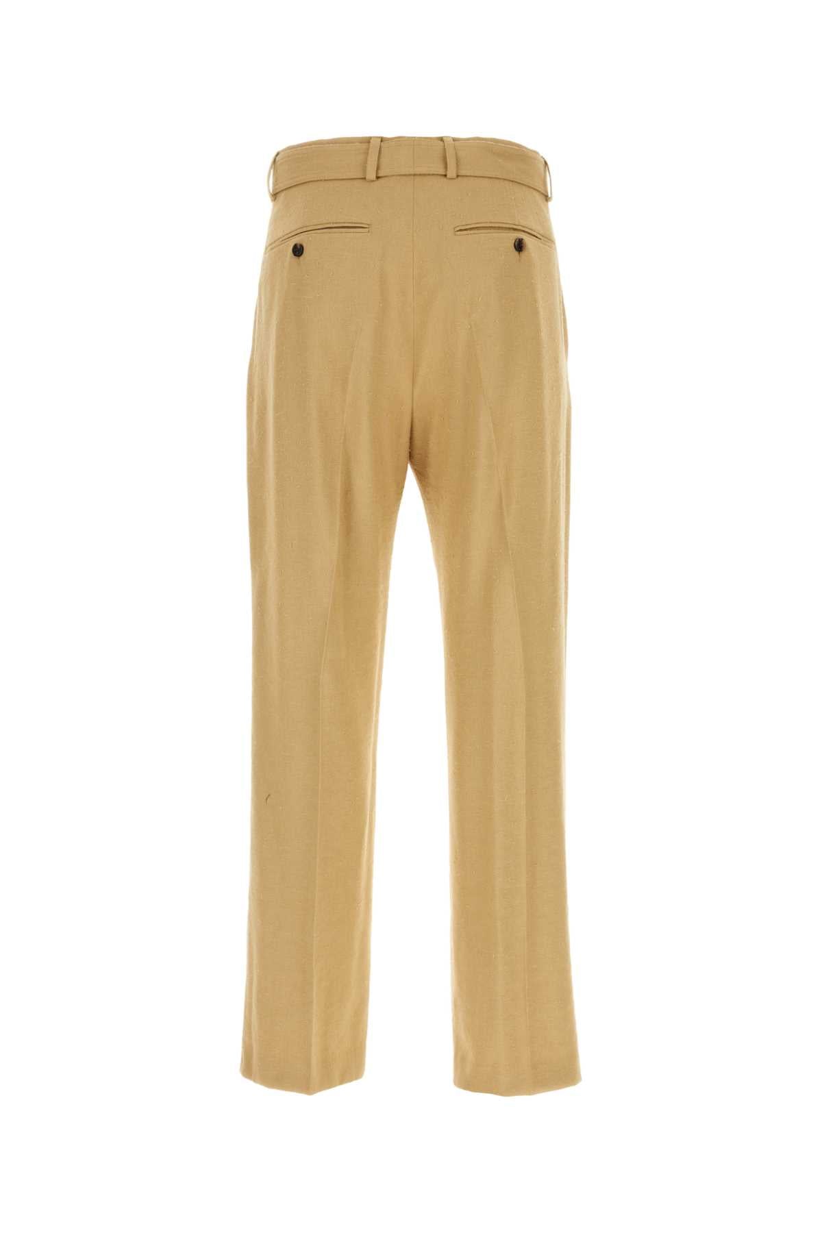 Camel Viscose Blend Pant Exterior: Polyester Pantaloni