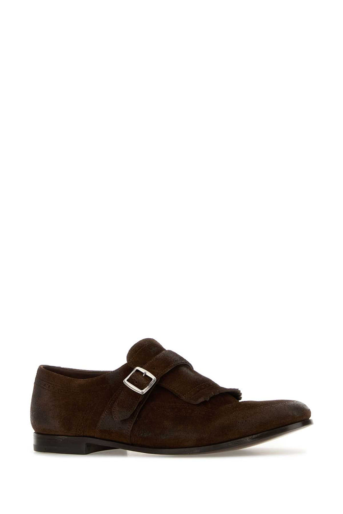Brown Suede Shanghai Lace-Up Shoes Sigar Scarpe Stringate