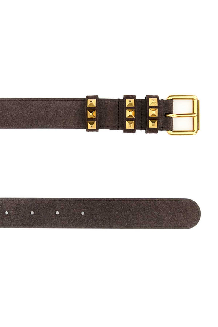 Brown Suede Belt Testadimoro Calf Leather - Bos Taurus Cinture