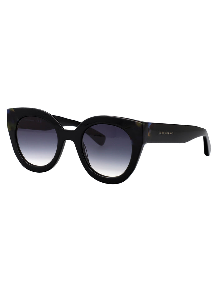 Lo750s 12 Black/blue Havana Acetate Sunglasses