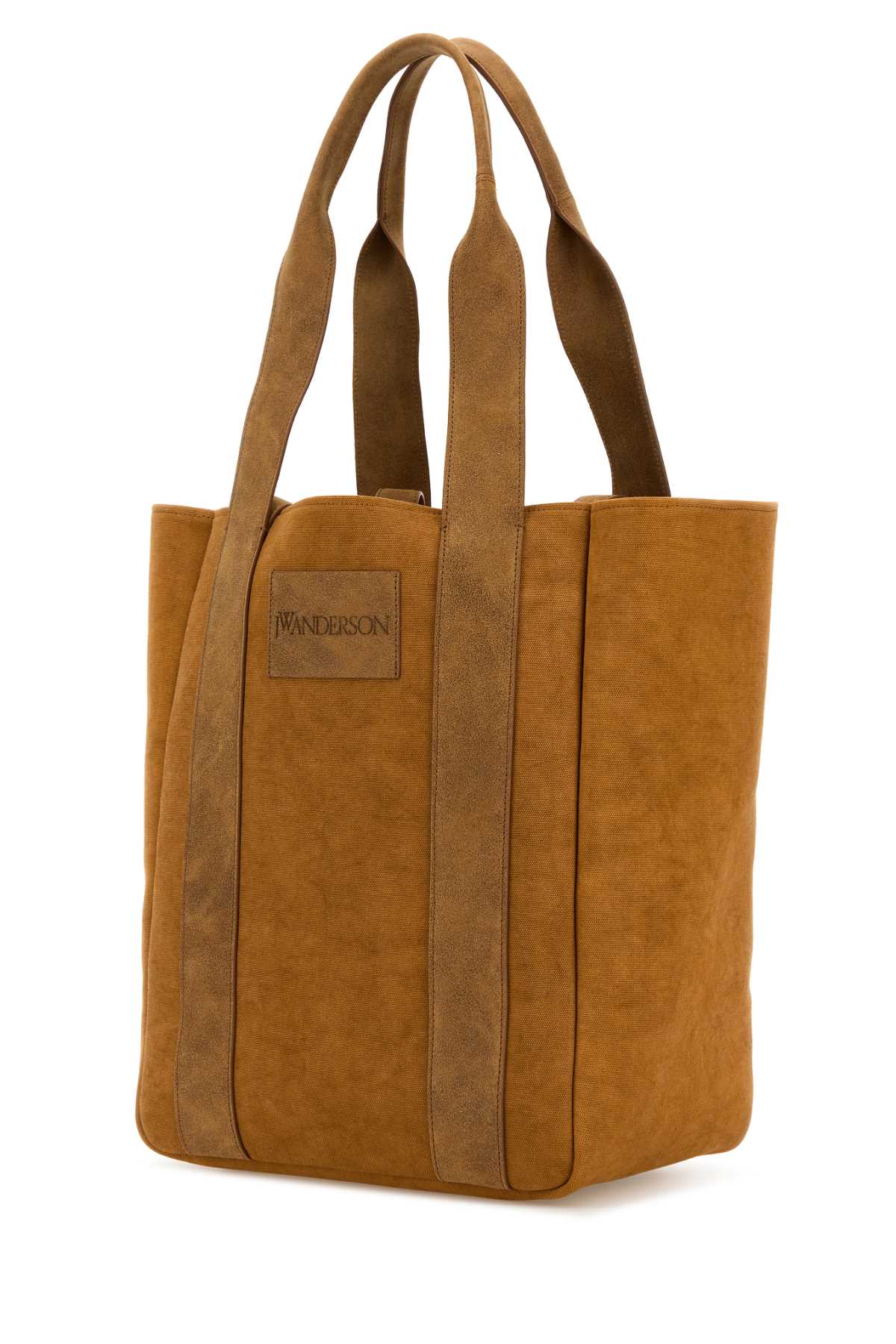 Camel Canvas Workwear Shopping Bag Caramel Exterior: Fabric Leather Borse A Mano