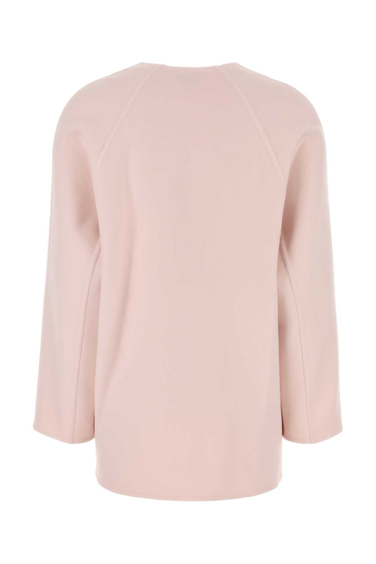 Pastel Pink Wool Blend Cardigan Pinkshell Exterior: Cashmere Maglieria