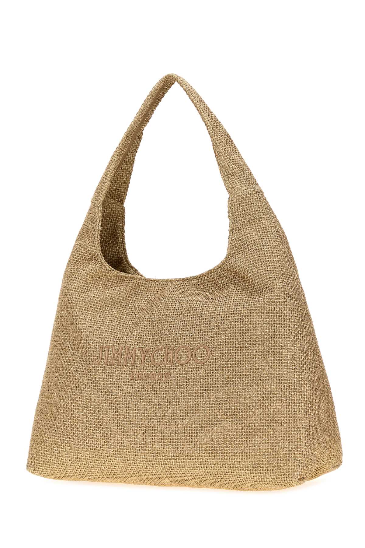 Gold Raffia Beach Dmnd Shopping Bag Golddarkcappuccino Exterior: Borse A Mano