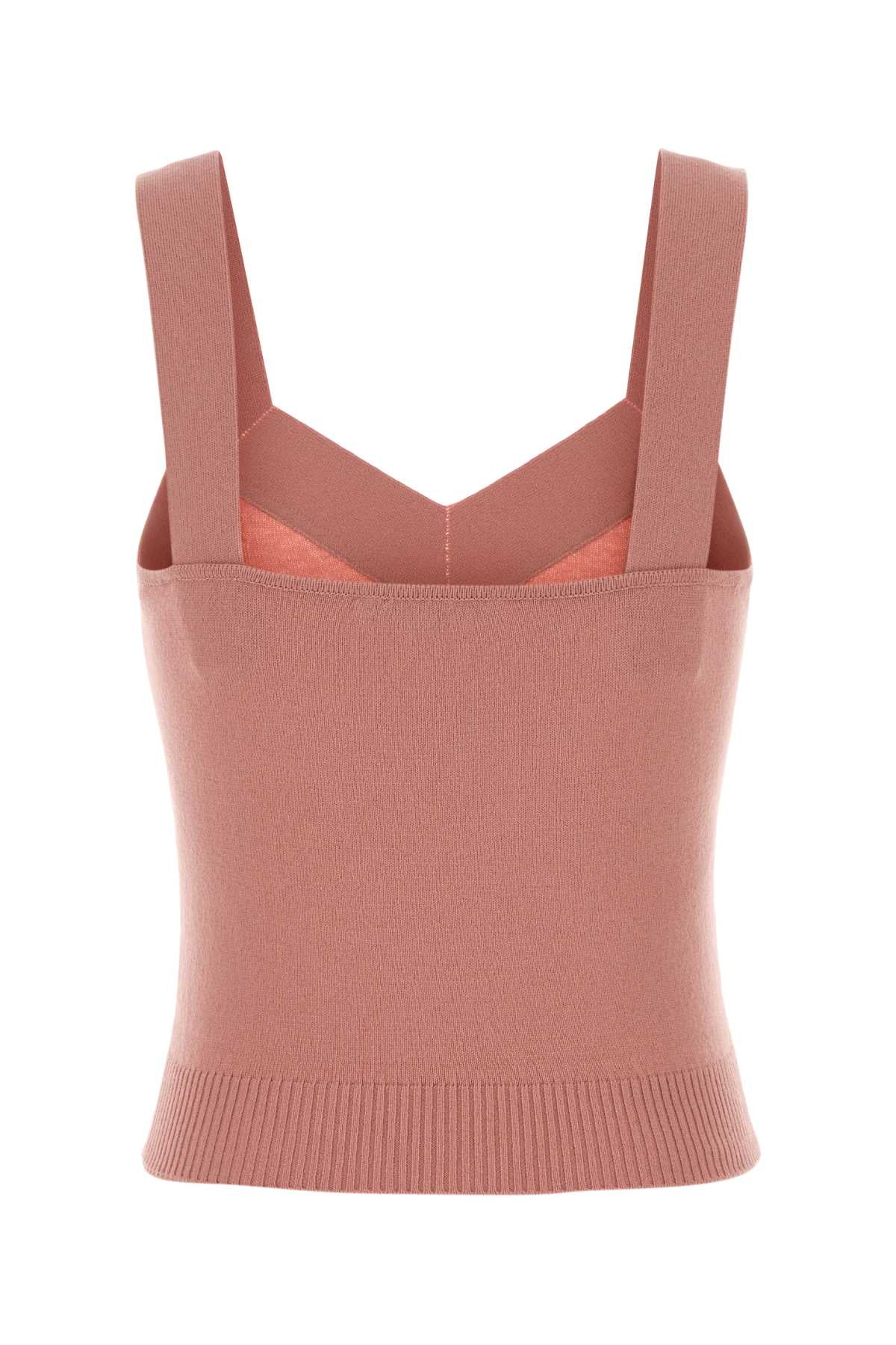 Pink Wool Blend Tank Top Lightpink Exterior: Cashmere Maglie