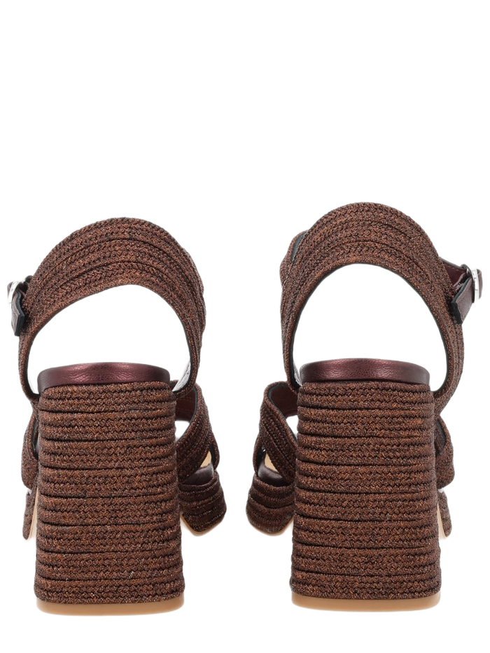 Espadrille Valley Brown Polyester Ovine Leather Heels