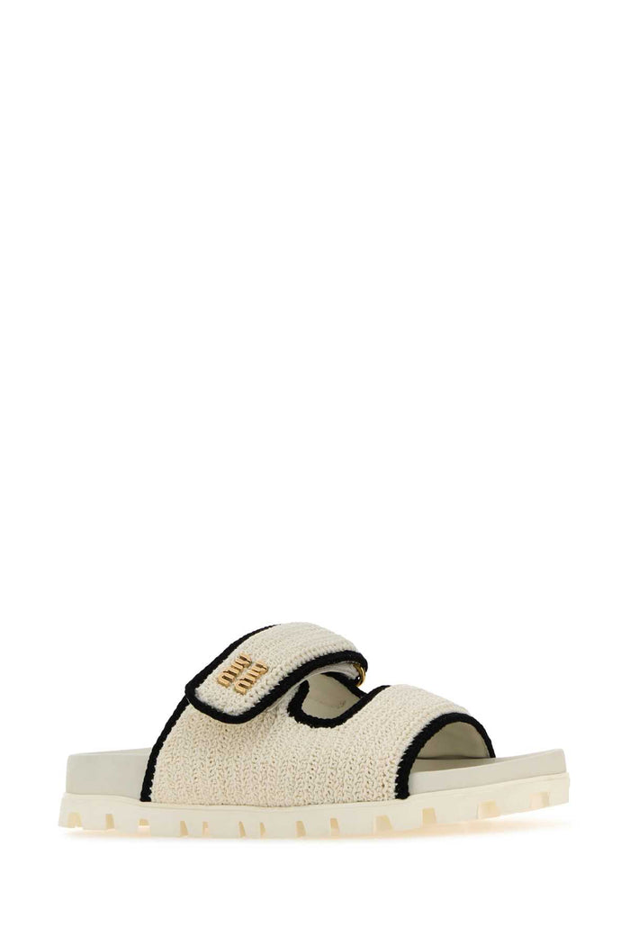 Ivory Crochet Slippers Avorionero Sandali