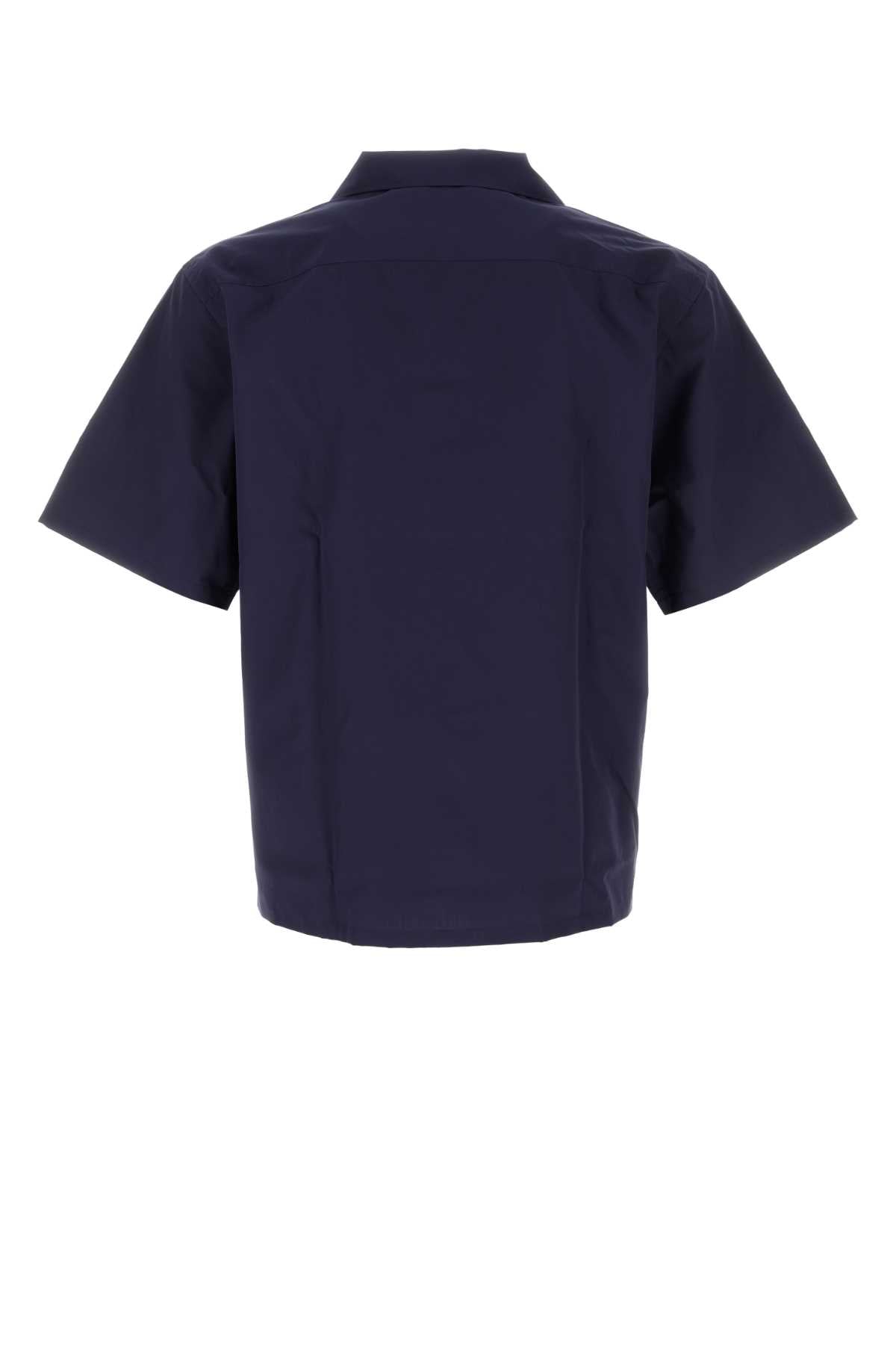 Navy Blue Poplin Shirt Inchiostro Exterior: Cotton Camicie