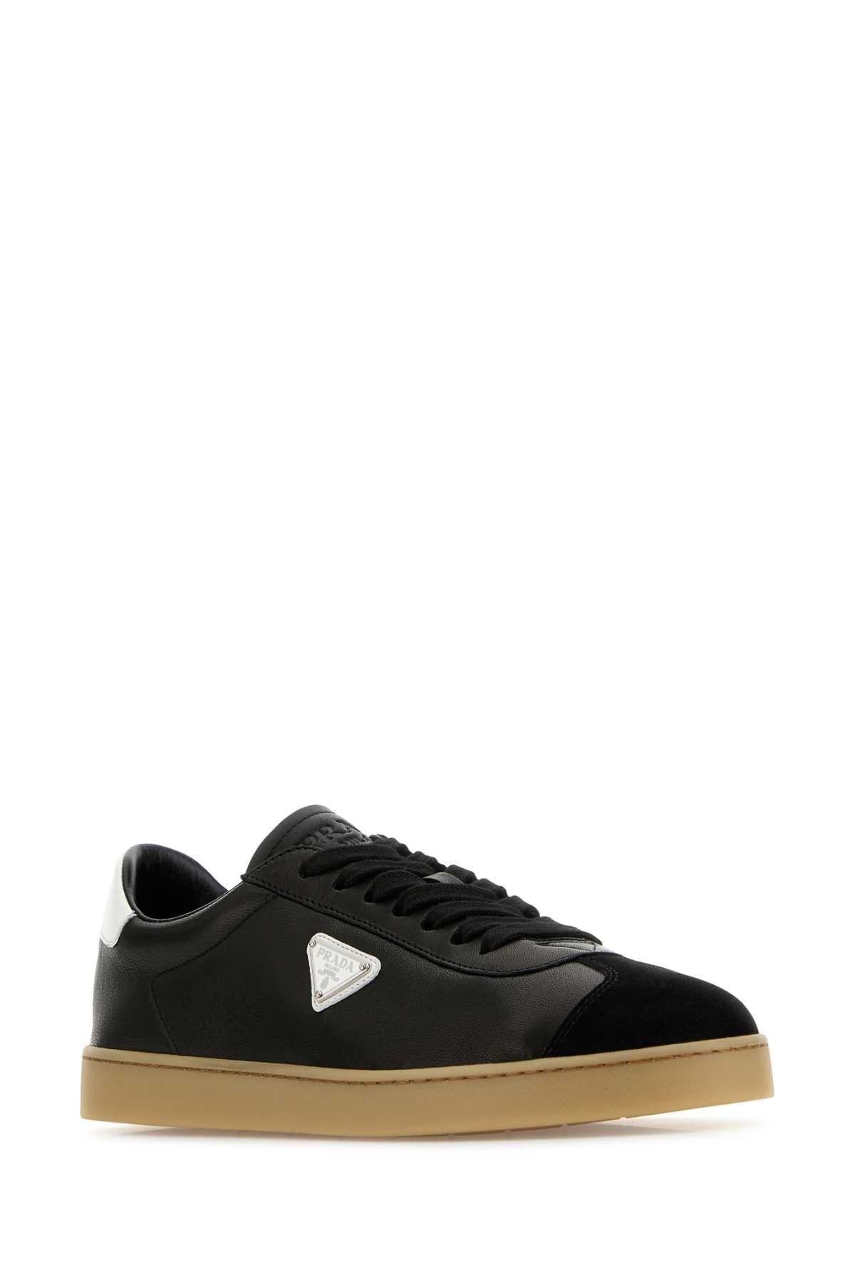 Black Nappa Leather Sneakers Nero/bianco Agnello-vitello