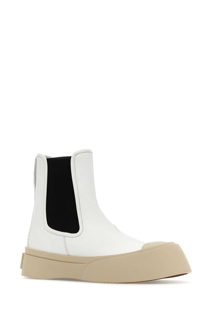 White Nappa Leather Pablo Ankle Boots Lilywhite Stivali
