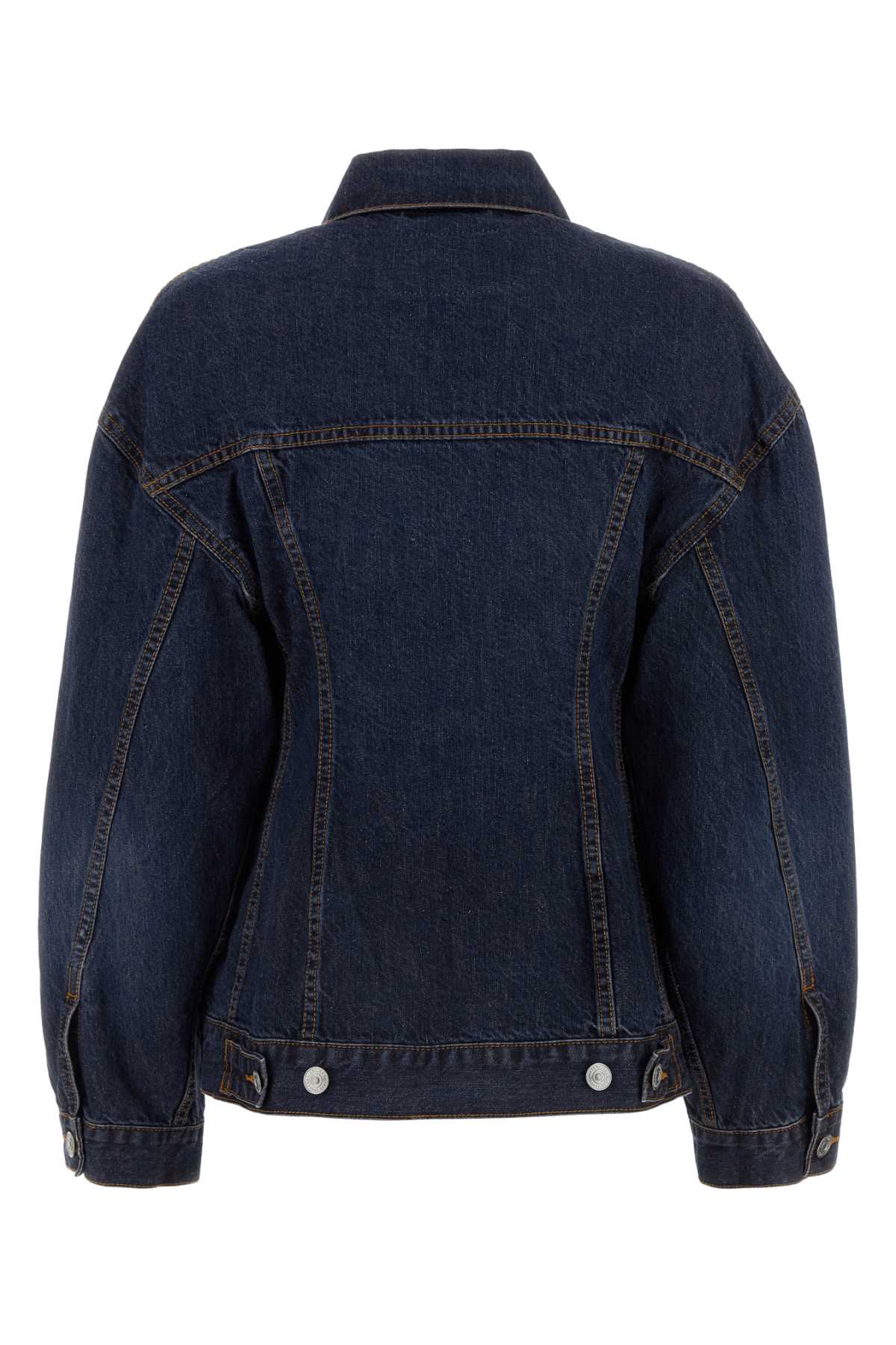 Dark Blue Denim Hourglass Jacket Darkindigomadder Exterior: Cotton Silk Giubbini