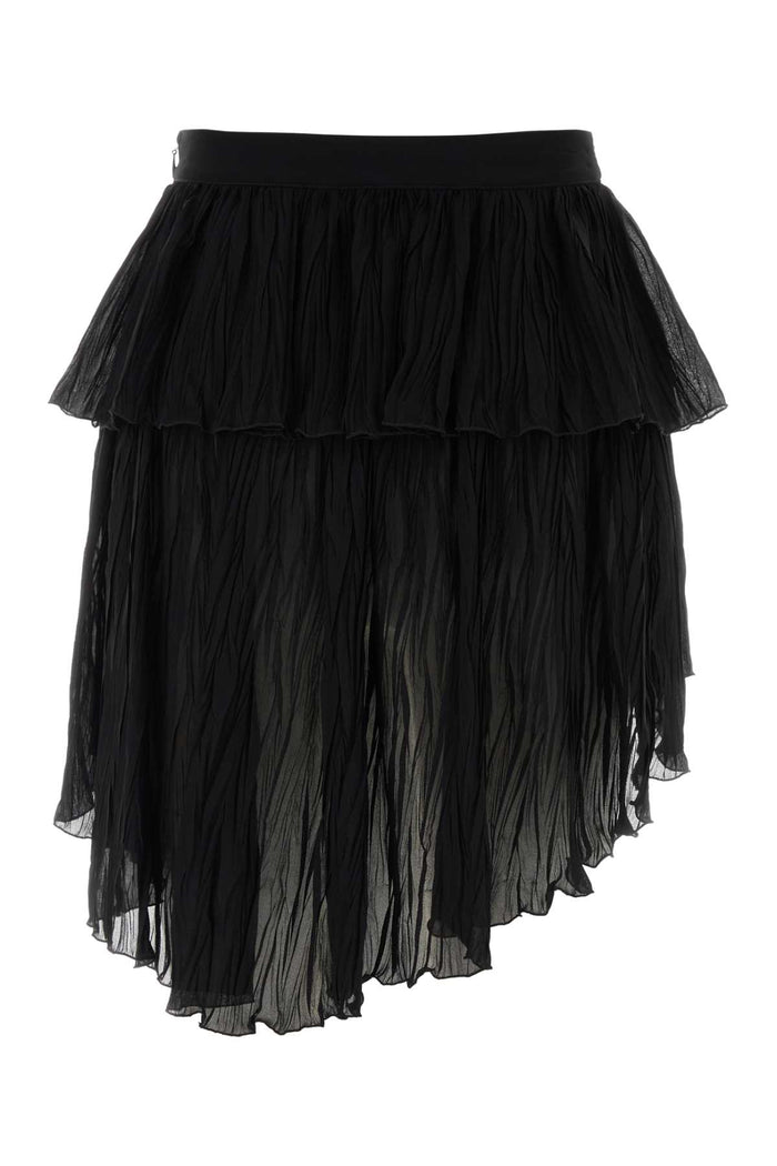 Black Crepe Mini Skirt Exterior: Viscose Gonne