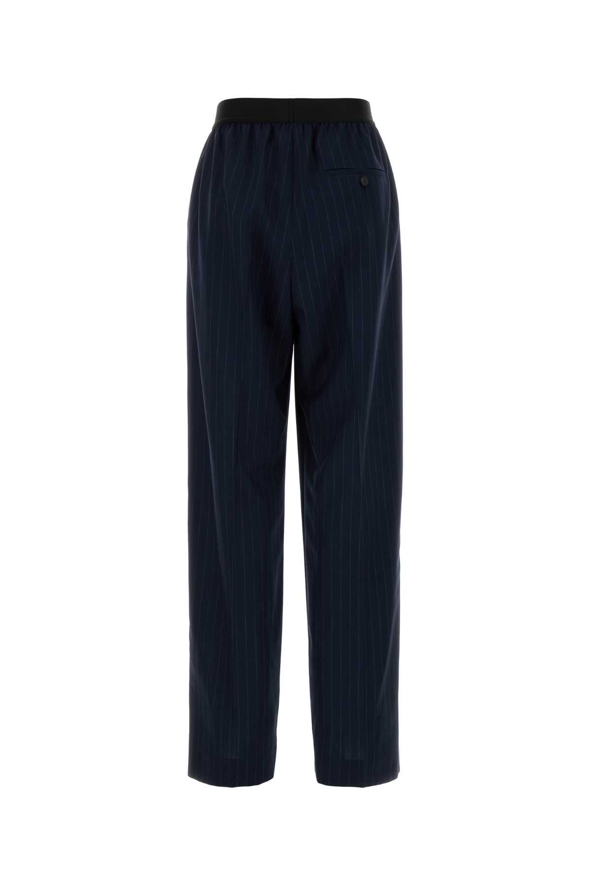 Embroidered Wool Pant Dark Navy Exterior: Pantaloni