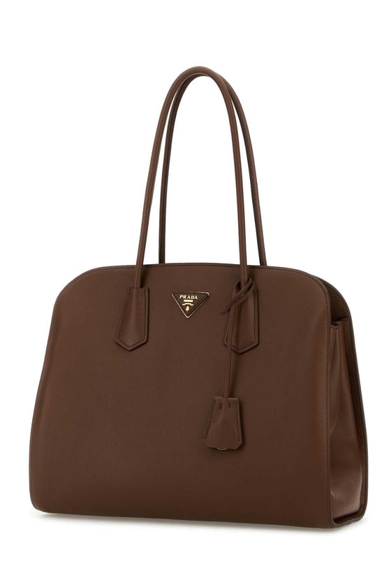 Chocolate Leather Shopping Bag Palissandro Borse A Mano