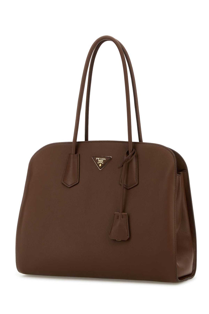 Chocolate Leather Shopping Bag Palissandro Borse A Mano