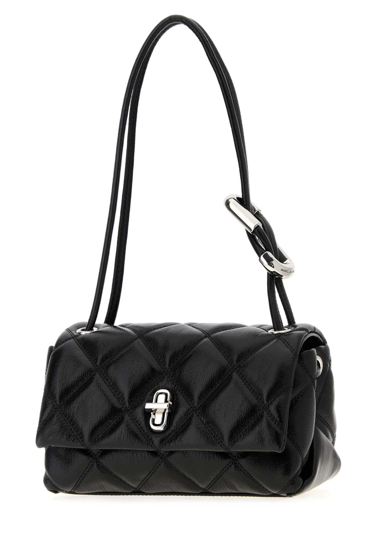 Black Leather The Quilted Mini Dual Shoulder Bag Cow Borse A Mano