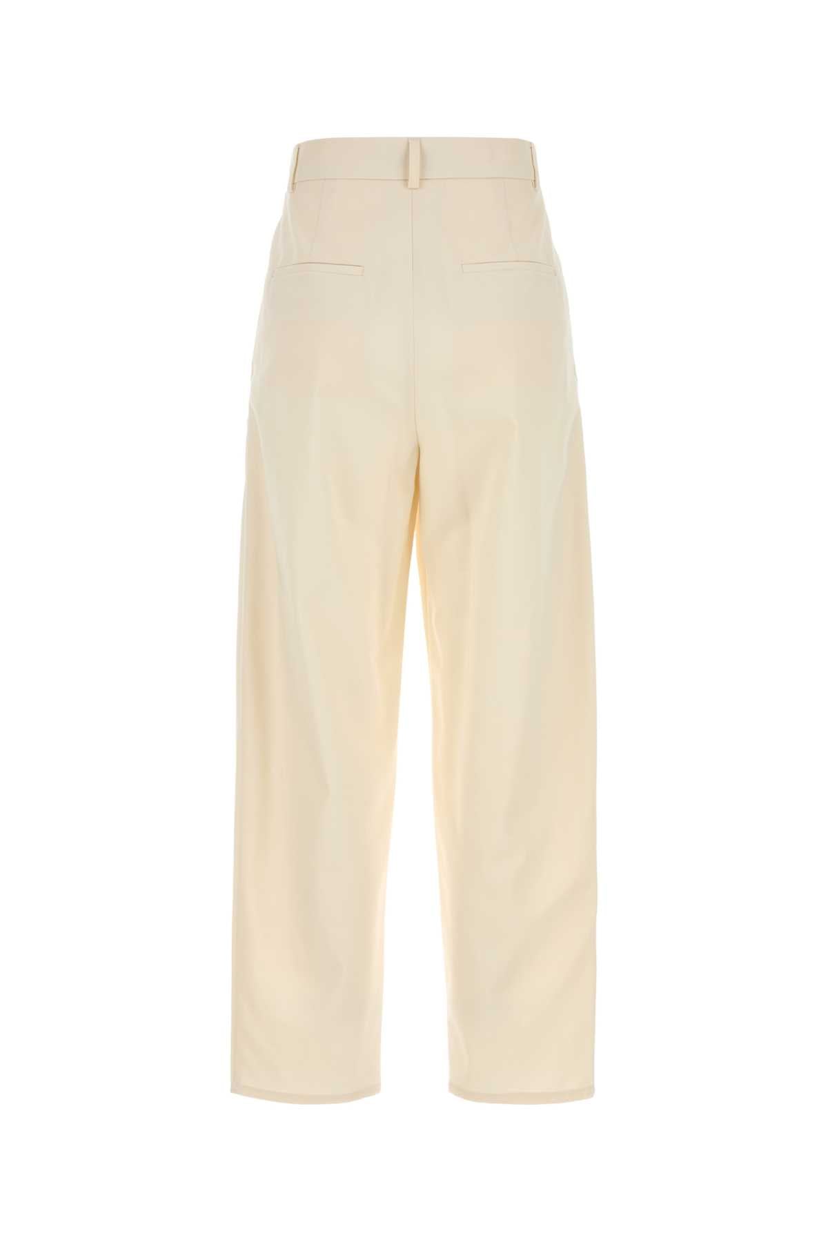 Ivory Cotton Duomo Pant Bianco Exterior: Pantaloni