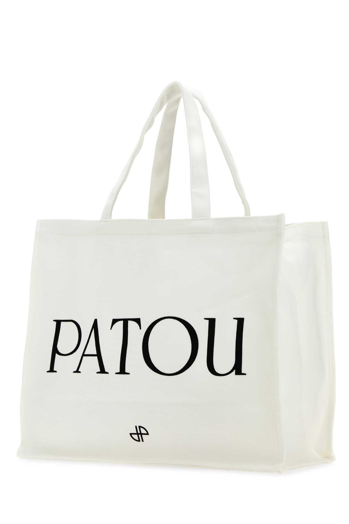 White Cotton Shopping Bag 090c Exterior: Borse A Mano