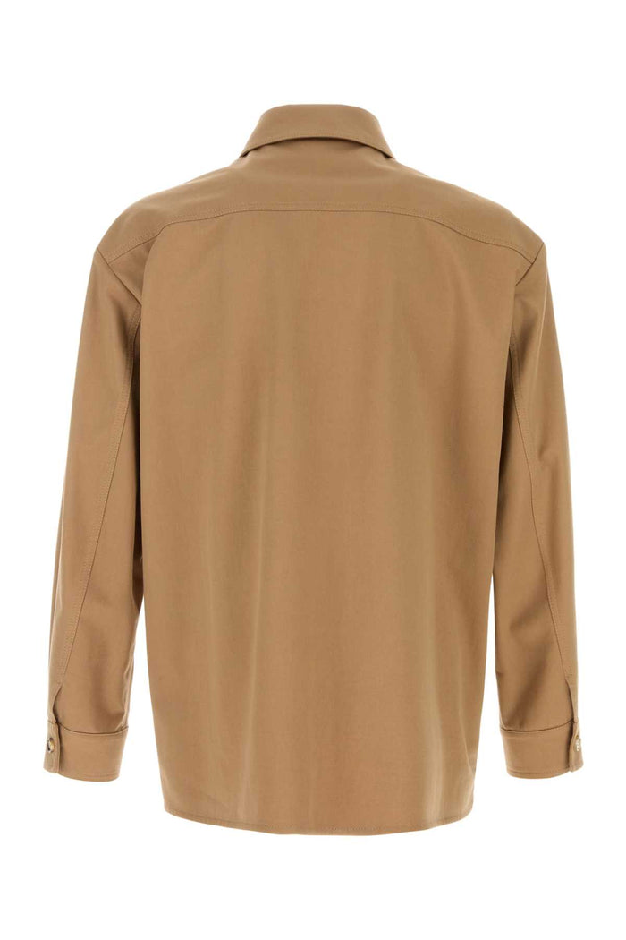 Camel Twill Shirt Lightcamel Exterior: Cotton Camicie