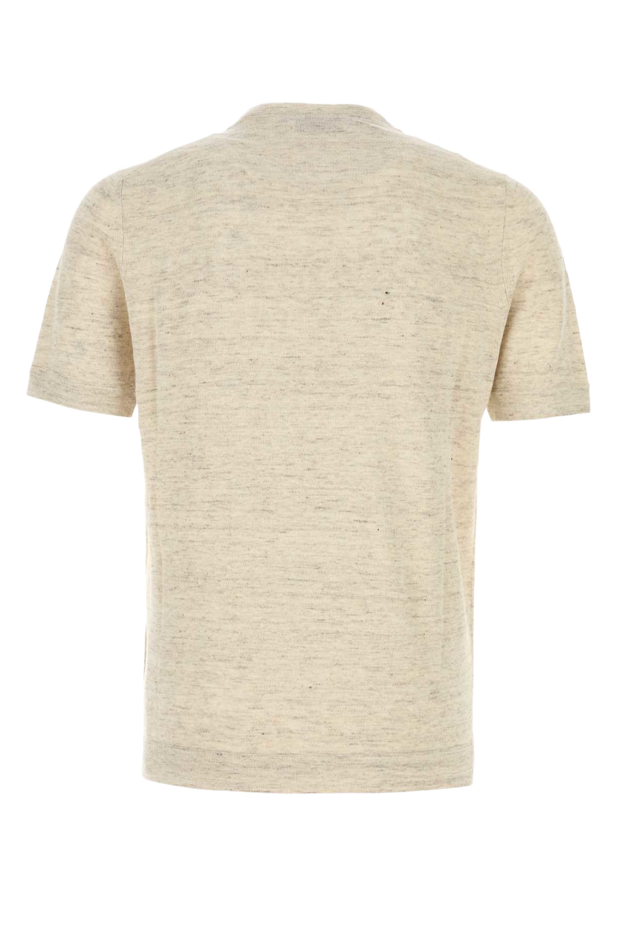 Melange Sand Linen Blend Sweater C2438 Exterior: Cotton Polo