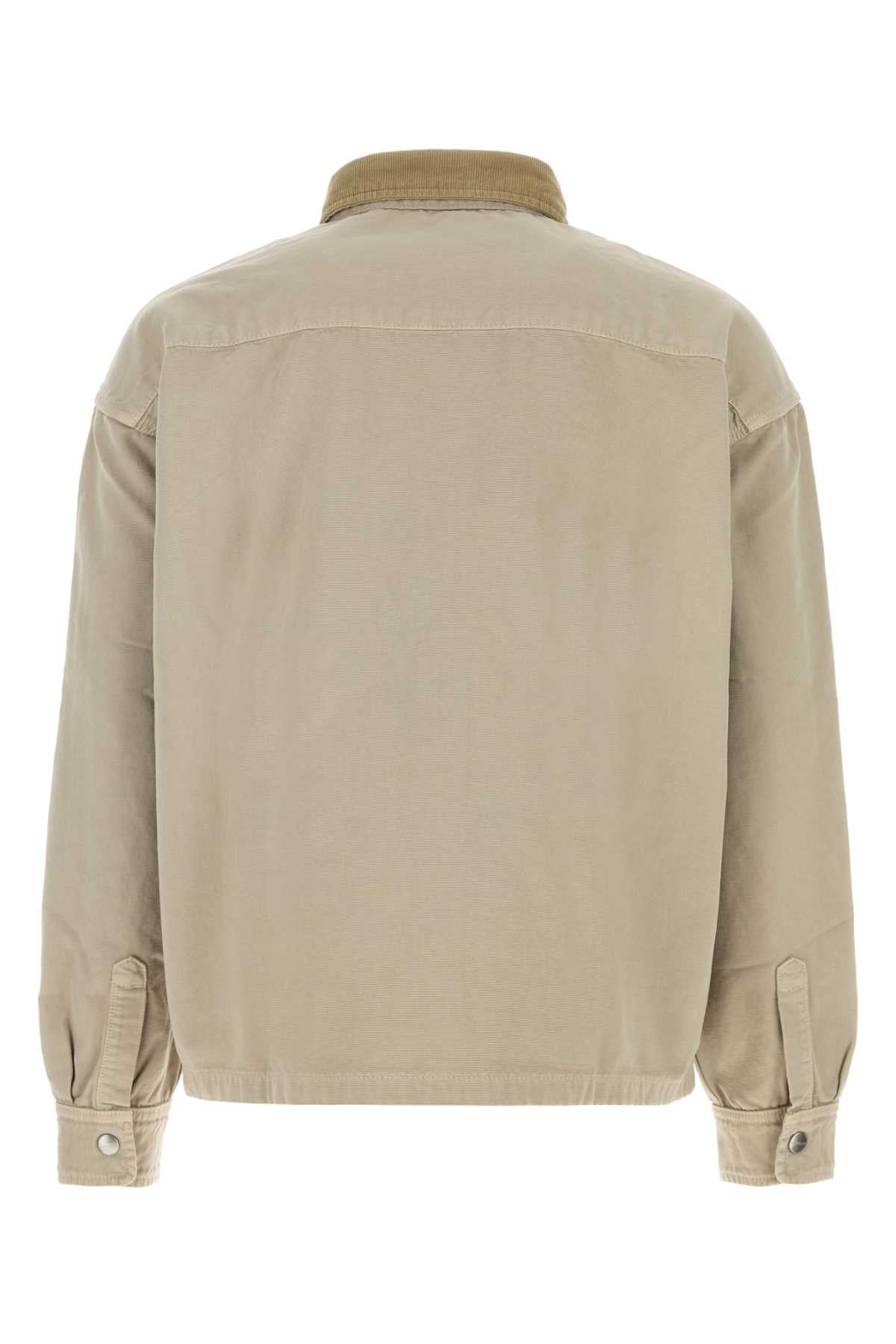 Sand Cotton Prescott Shirt Jacket Stringleathergarmentdyed Exterior: Camicie