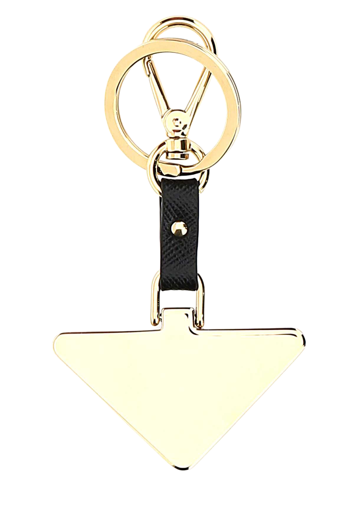 Two-Tone Metal And Leather Key Ring F0002 Steel-calfleather Portachiavi