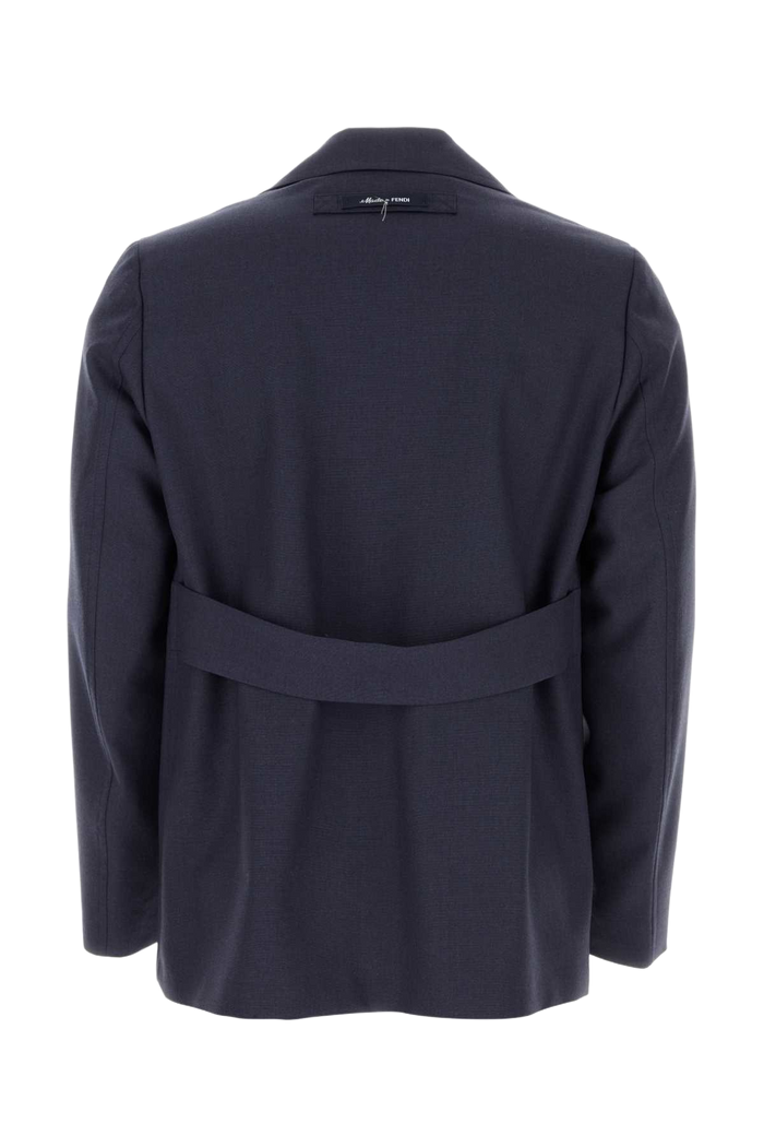 Blue Wool Blazer Exterior: Virgin Giacche E Gilet