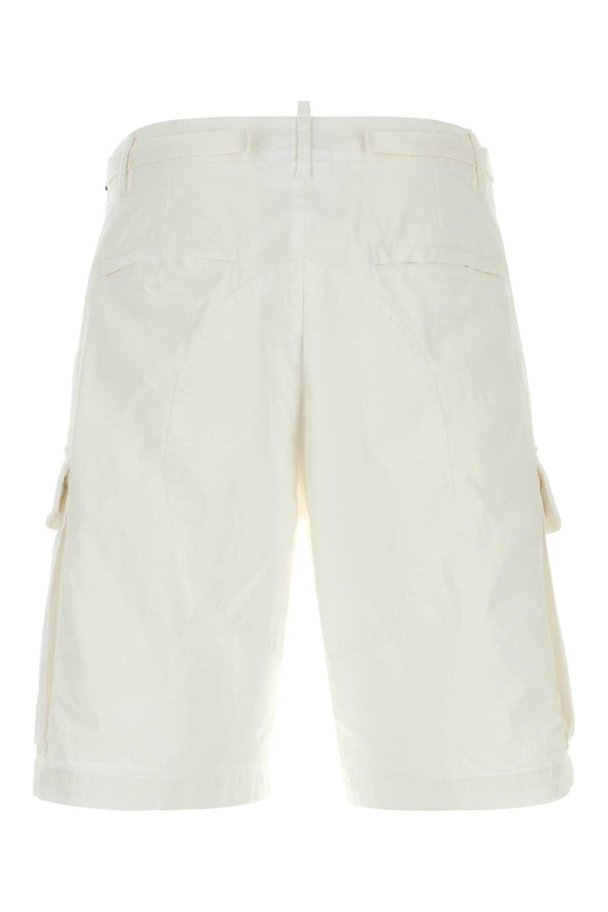 White Exterior: Cotton Elastane Bermuda