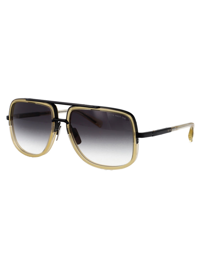 Mach-One Matte Black - Vintage Clear Titanium Sunglasses