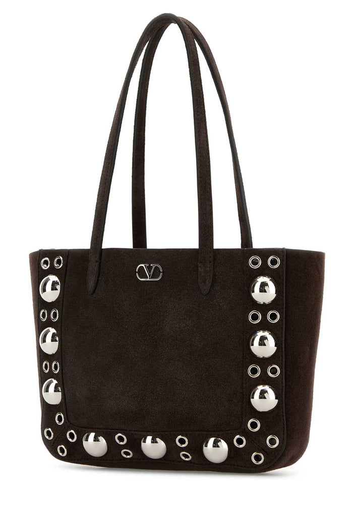 Brown Suede Nellcãte Shopping Bag Testadimoro Cowhide - Bos Taurus Borse A Mano