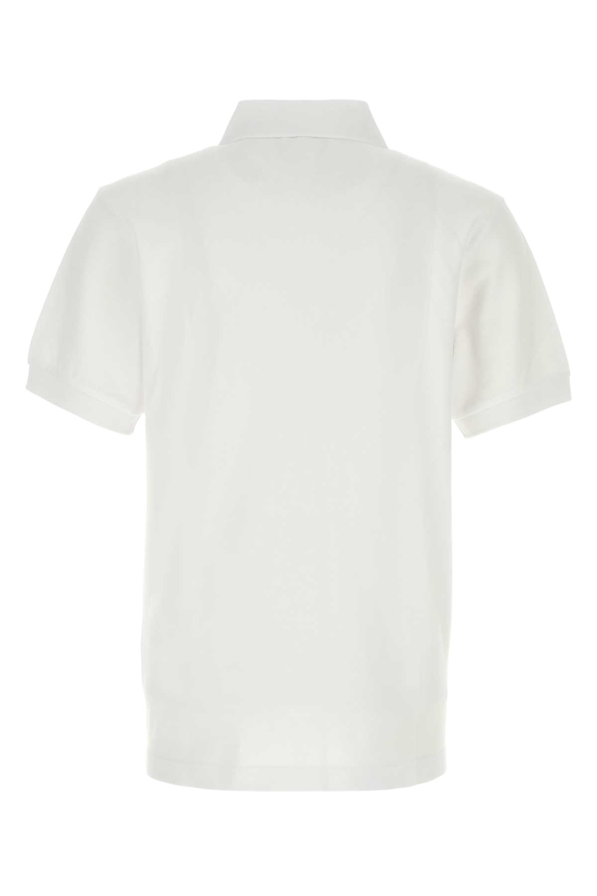White Piquet Polo Shirt Exterior: Cotton