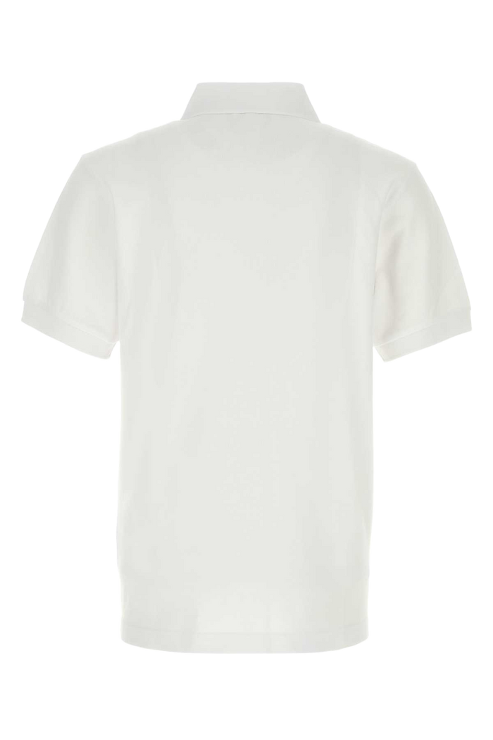 White Piquet Polo Shirt Exterior: Cotton