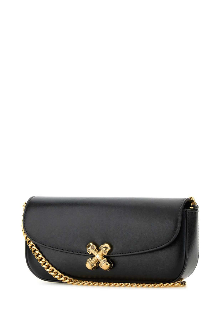 Black Healthier Small Skull Flower Crossbody Bag Blackgold Borse A Tracolla