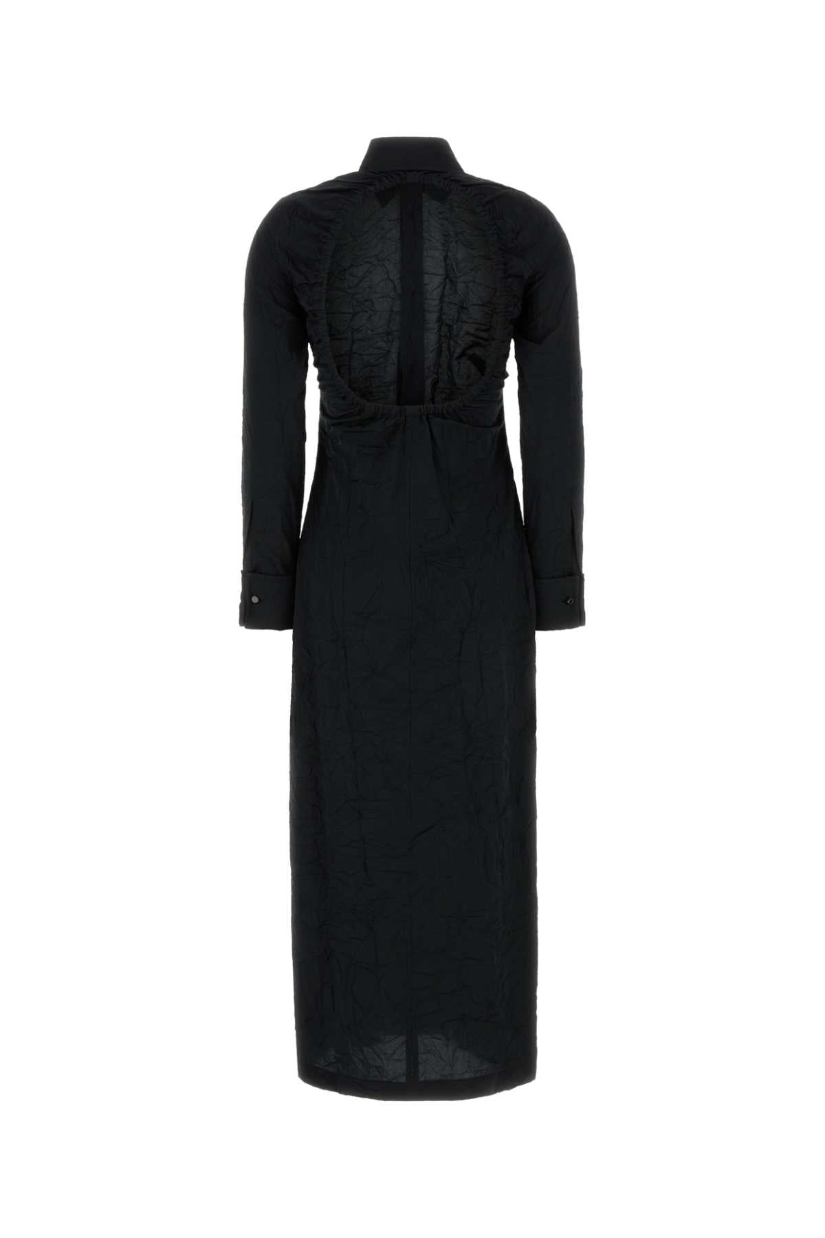 Black Poplin Rovigo Shirt Dress Nero Exterior: Cotton Polyester Abiti