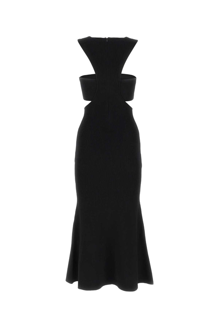 Black Viscose Blend Dress 1000 Exterior: Polyester Abiti Lunghi