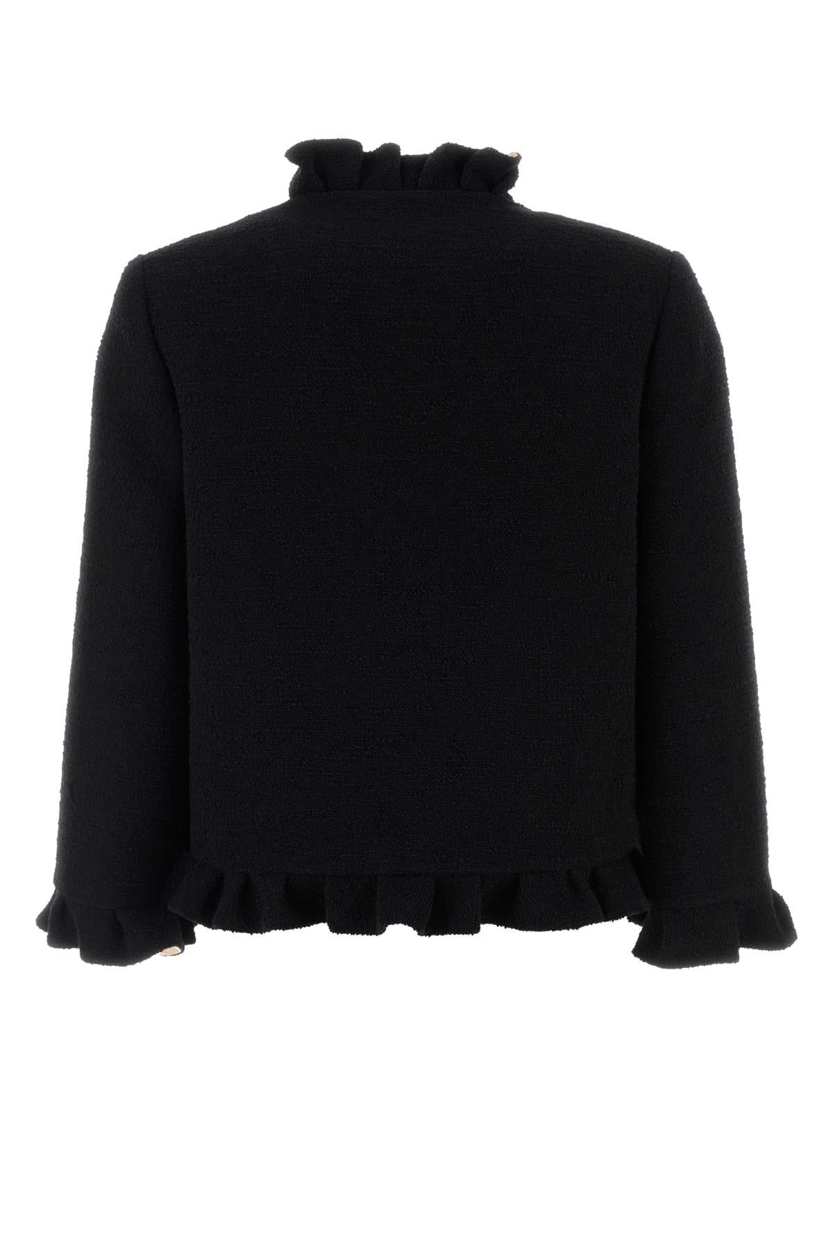 Black Boucle Blazer Nero Exterior: Silk Lining: Giacche E Gilet