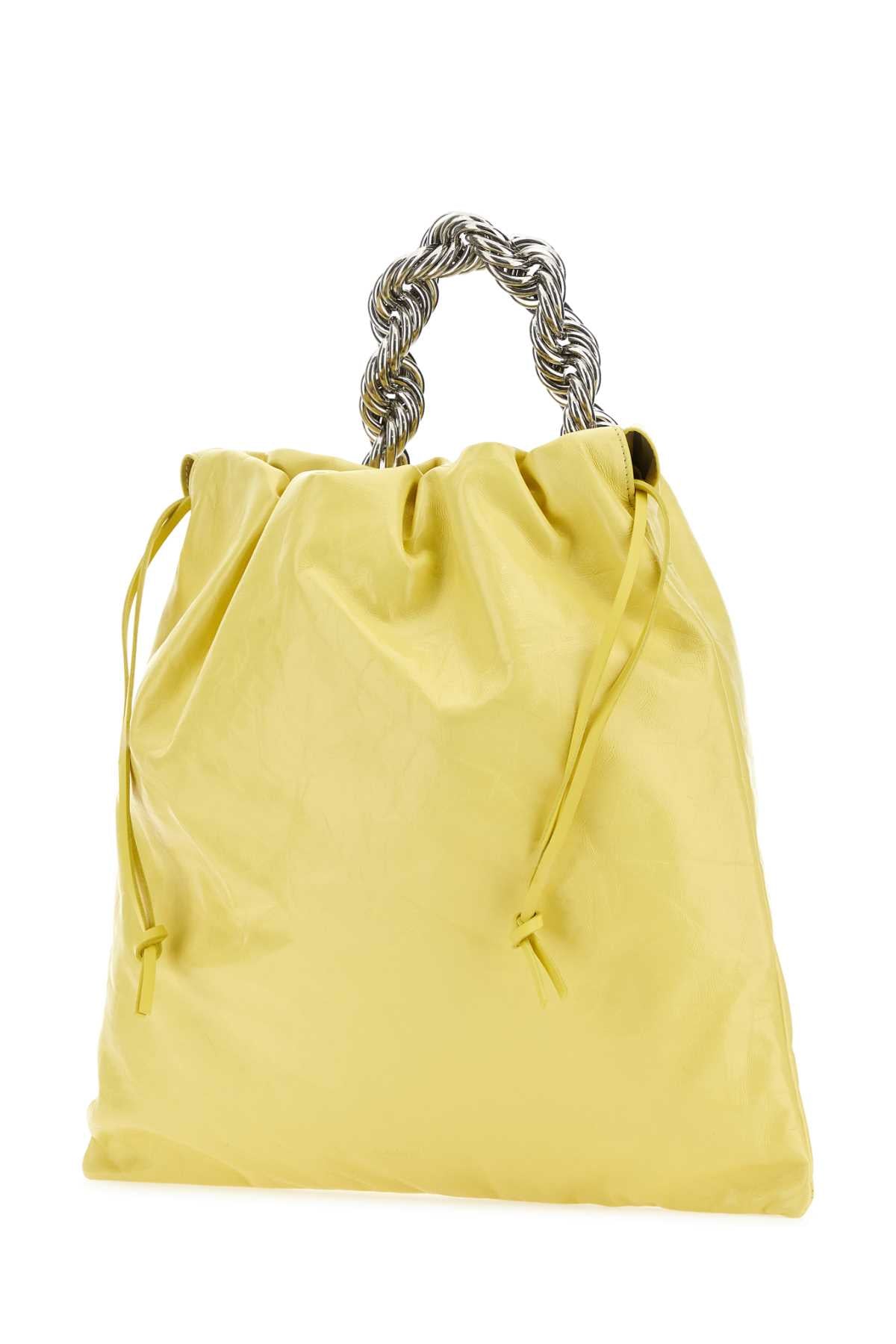 Yellow Leather Bucket Bag Pastelyellow Borse A Secchiello