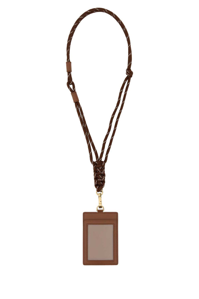 Brown Leather Card Holder Cognactabacco Portafogli