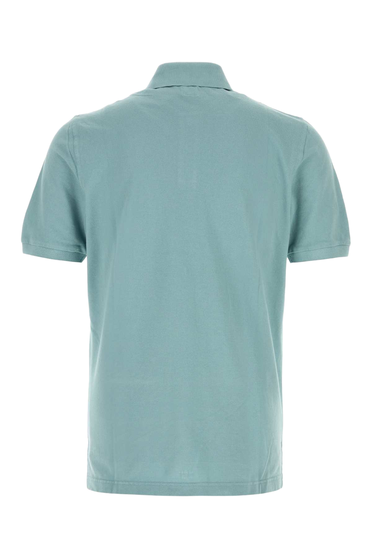 Light-Blue Piquet Polo Shirt Anice Exterior: Cotton