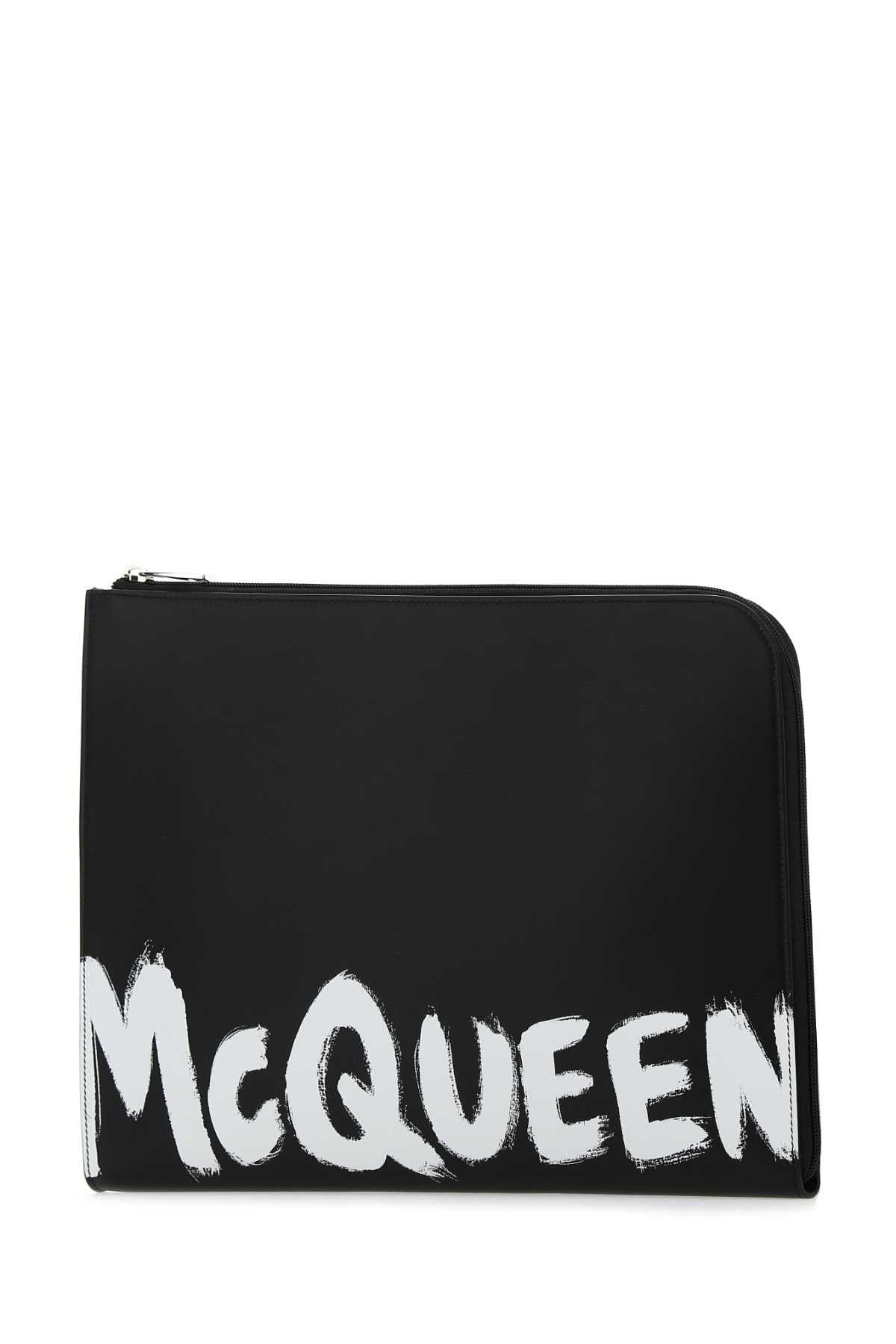 Black Leather Document Holder Blackwhite Extra-accessori