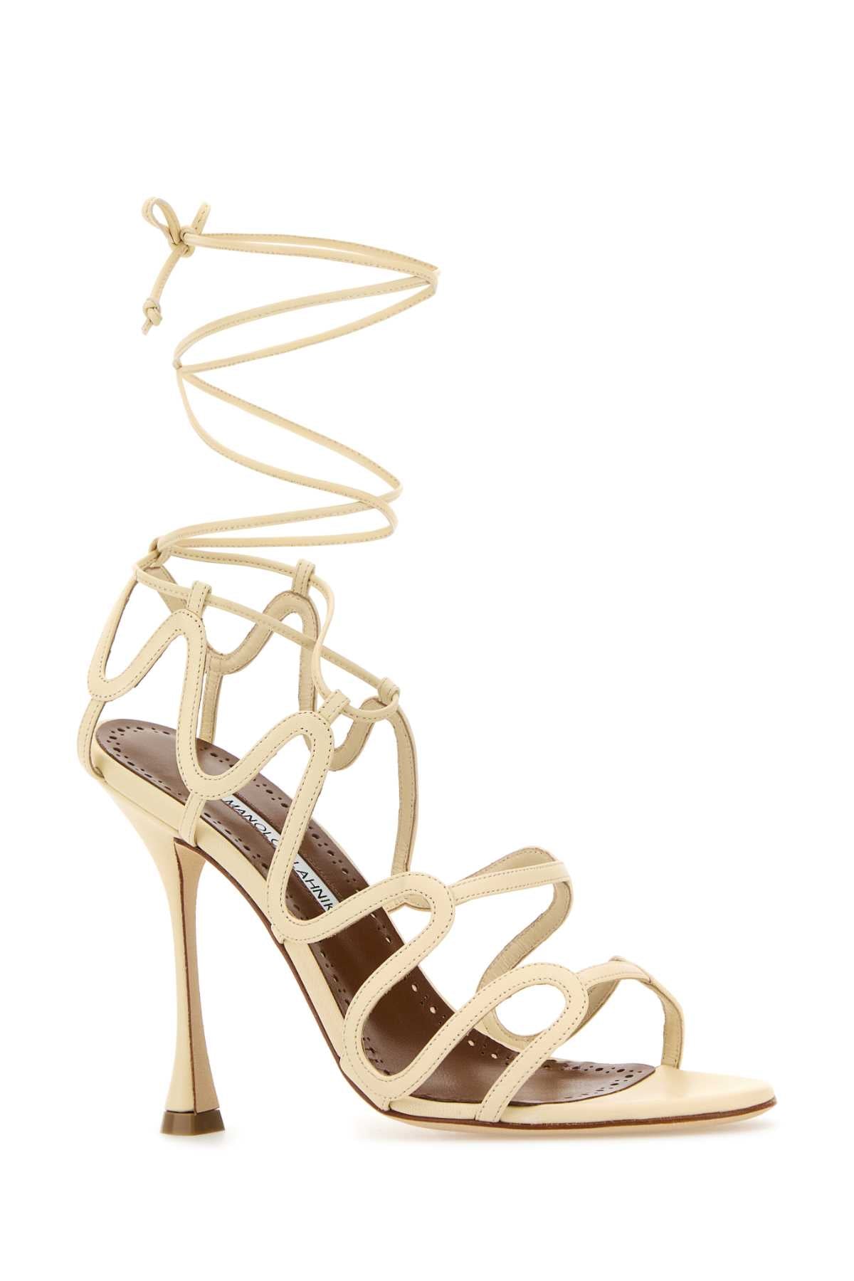Cream Leather Fawda Sandals Lcrm Sandali