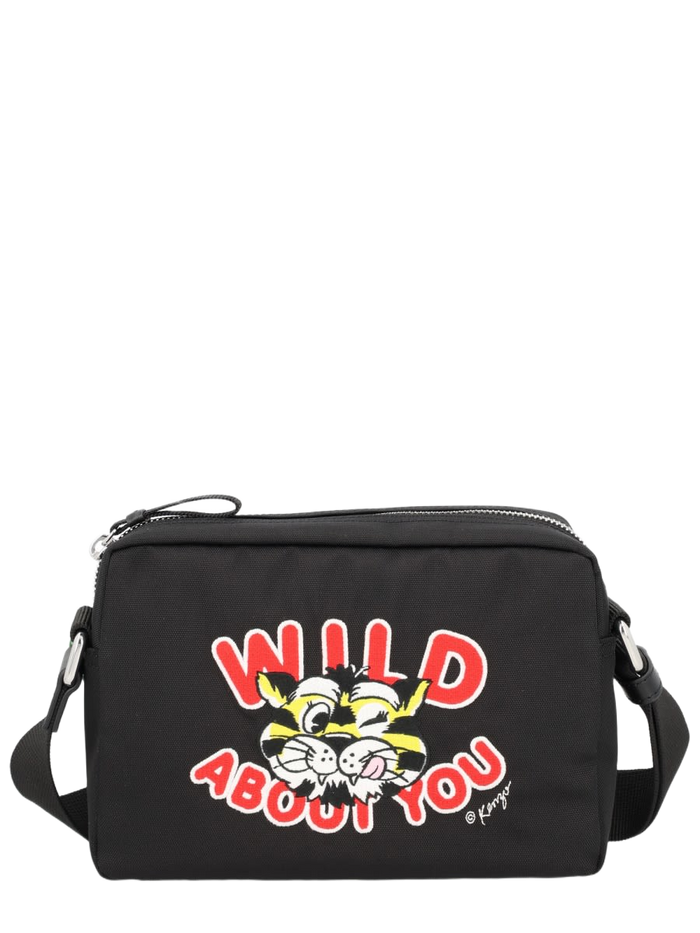 Kenzo Wild Tiger Bag Black Polyester Crossbody